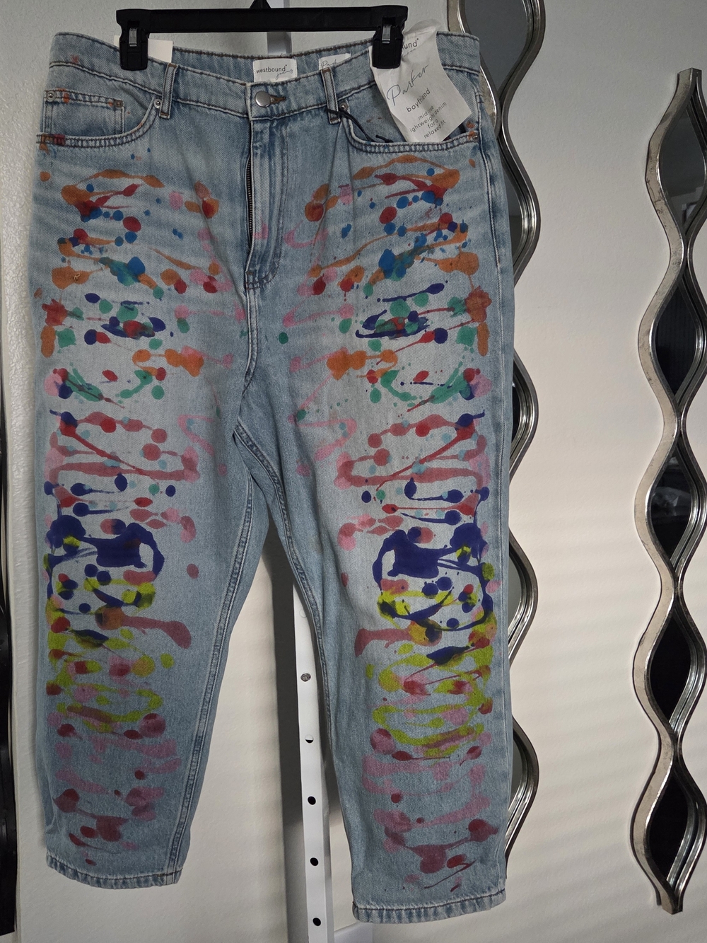 Paint-Splatter Straight Leg Jeans - Multi - Picture 3 of 4
